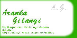 aranka gilanyi business card